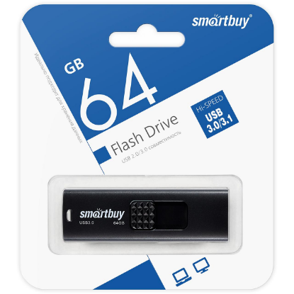 Изображение USB flash SmartBuy Fashion,(USB 3.0/64 Гб)-черный (SB064GB3FSK)