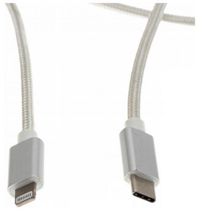 Изображение Кабель соединительный Cactus CS-LG.USB.C-1 USB-C Lightning 8P белый 1 м