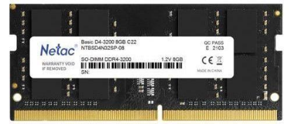 Изображение Оперативная память 8 GB DDR4 NETAC NTBSD4N32SP-08 (25600 МБ/с, 3200 МГц, CL22)