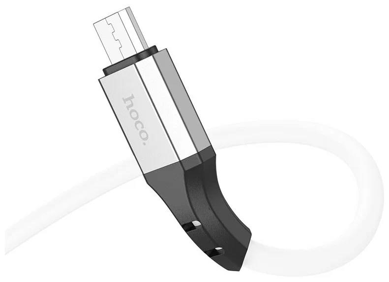 Изображение Кабель соединительный Hoco X86 Spear USB 2.0 A Micro USB 2.0 B белый 1 м