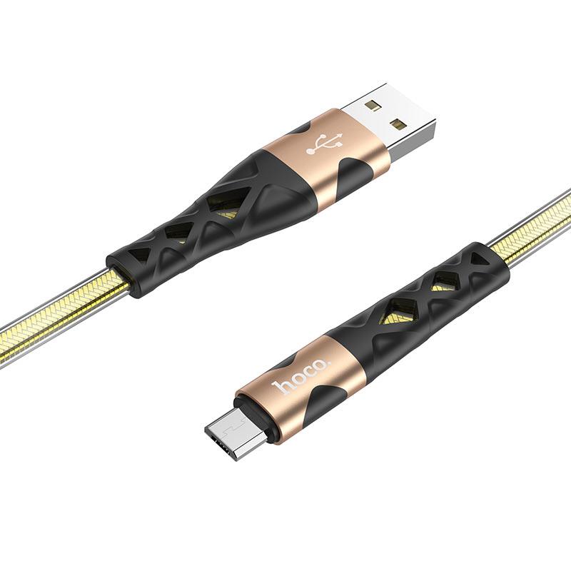 Изображение Кабель соединительный Hoco U105 Treasure USB 2.0 A Micro USB 2.0 B золотистый 1,2 м