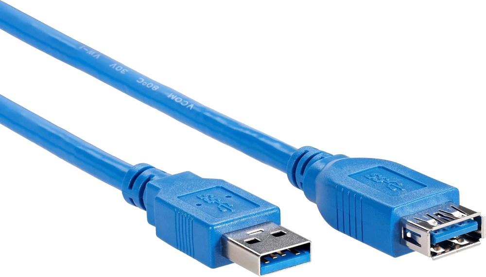 Изображение Кабель удлинительный VCOM VUS7065-1M USB 3.0 A USB 3.0 A синий 1 м