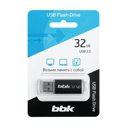 Изображение USB flash BBK 032G-RCT,(USB 2.0/32 Гб)-черный ()