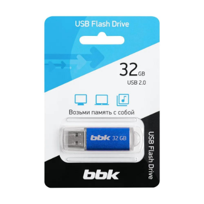 Изображение USB flash BBK 032G-RCT,(USB 2.0/32 Гб)-синий ()