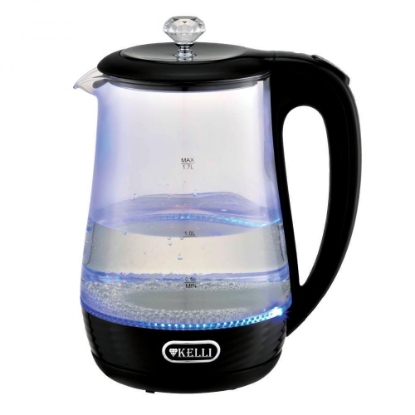Изображение Электрический чайник Kelli KL-1404 (2200 Вт/1,7 л /стекло, пластик/черный)