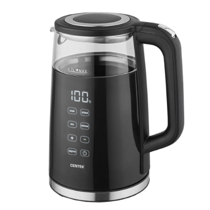 Изображение Электрический чайник CENTEK CT-0039 (2200 Вт/1,7 л /стекло/черный)