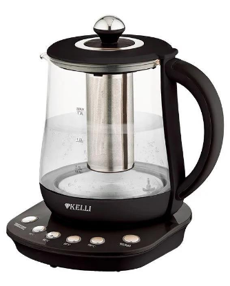 Изображение Электрический чайник Kelli KL-1377 (2200 Вт/1,7 л /стекло/черный)