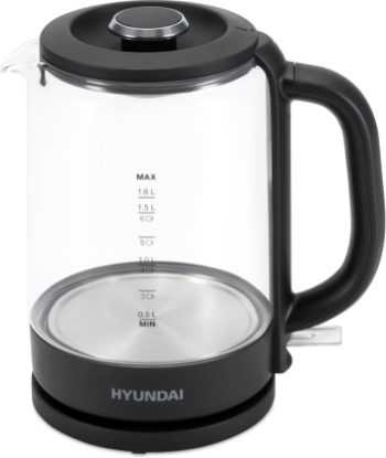 Изображение Электрический чайник Hyundai HYK-G3402 (2200 Вт/1,7 л /стекло, пластик/серый)