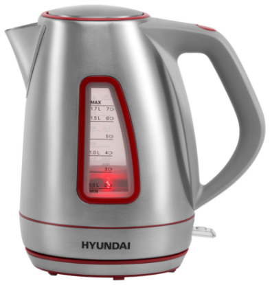 Изображение Электрический чайник Hyundai HYK-S3601 (2200 Вт/1,7 л /нержавеющая сталь/серебристый)