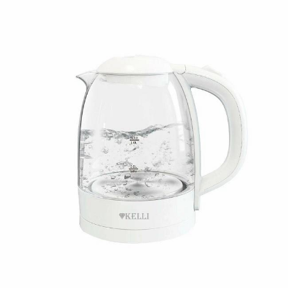 Изображение Электрический чайник Kelli KL-1386 (2200 Вт/1 л /стекло, пластик/белый)