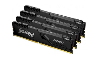 Изображение Оперативная память 4x32 GB DDR4 Kingston Fury Beast Black (25600 МБ/с, 3200 МГц, CL16)