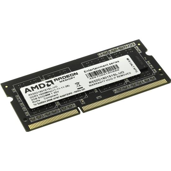 Изображение Оперативная память 2 GB DDR3 AMD R532G1601S1SL-UO (12800 МБ/с, 1600 МГц, CL11)