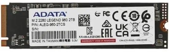 Изображение SSD диск ADATA Legend 960 2048 Гб 2280 (ALEG-960-2TCS)