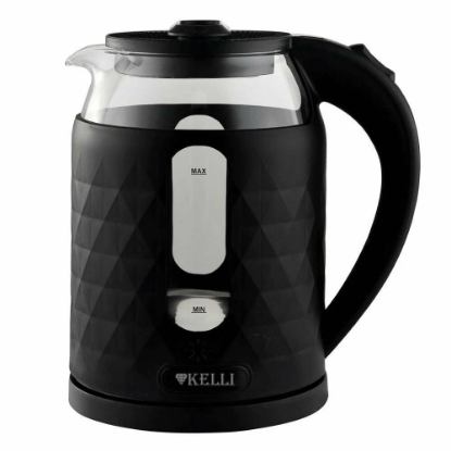 Изображение Электрический чайник Kelli KL-1805 (2200 Вт/1,8 л /стекло, пластик/черный)