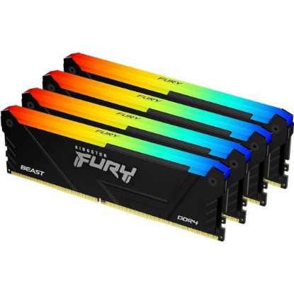 Изображение Оперативная память 4x32 GB DDR4 Kingston Fury Beast Black RGB (28800 МБ/с, 3600 МГц, CL18)