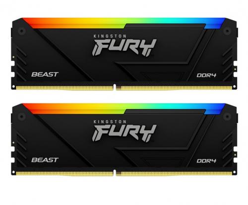 Изображение Оперативная память 2х8 GB DDR4 Kingston Fury Beast RGB (21300 МБ/с, 2666 МГц, CL16)