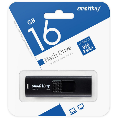 Изображение USB flash SmartBuy Fashion,(USB 3.0/16 Гб)-черный (SB016GB3FSK)