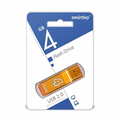 Изображение USB flash SmartBuy Glossy,(USB 2.0/4 Гб)-оранжевый (SB4GBGS-OR)