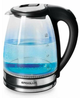 Изображение Электрический чайник Ergolux ELX-KG07-C72 (1700 Вт/2 л /стекло, металл/черный)