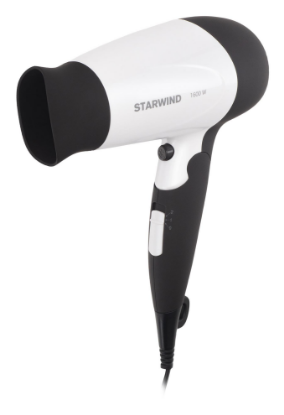 Изображение Компактный фен STARWIND SHT4517 (1600 Вт /белый, темно-коричневый)
