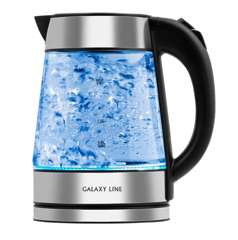 Изображение Электрический чайник Galaxy GL0561 (2200 Вт/1,7 л /стекло/серебристый)