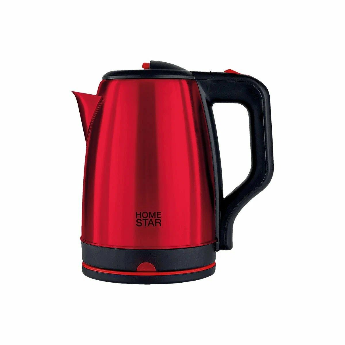 Изображение Электрический чайник HOMESTAR HS-1003 (1500 Вт/1,8 л /нержавеющая сталь/красный)