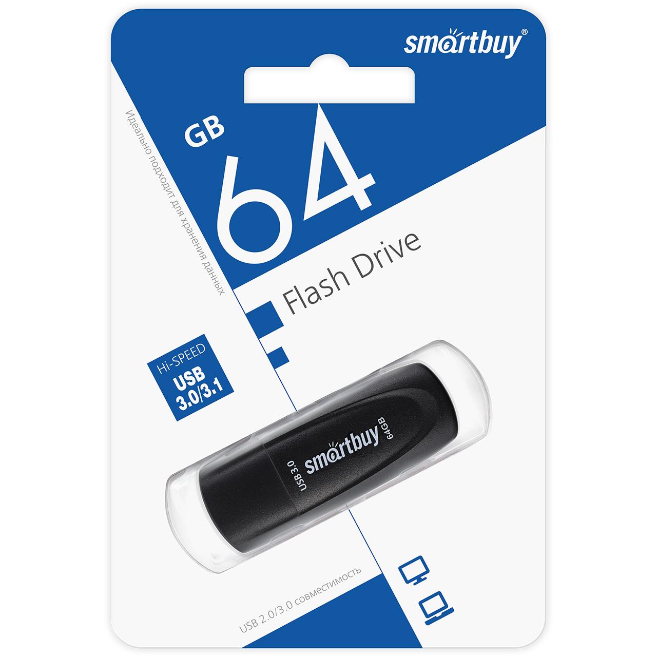 Изображение USB flash SmartBuy Scout,(USB 3.0/64 Гб)-черный (SB064GB3SCK)