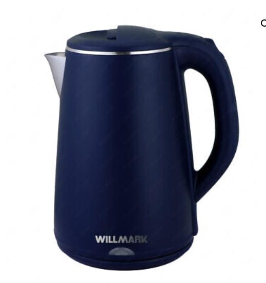 Изображение Электрический чайник Willmark WEK-2002PS (2000 Вт/2 л /пластик, нержавеющая сталь/синий)