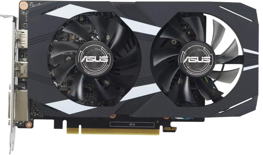 Изображение Видеокарта Asus Nvidia GeForce GTX 1650 4 Гб (NVIDIA GeForce GTX 1650, GDDR6)/(DUAL-GTX1650-O4GD6-P-EVO)