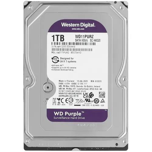 Изображение Жесткий диск 3.5" 1000 ГБ Western Digital Purple, 5400 rpm, 64 МБ
