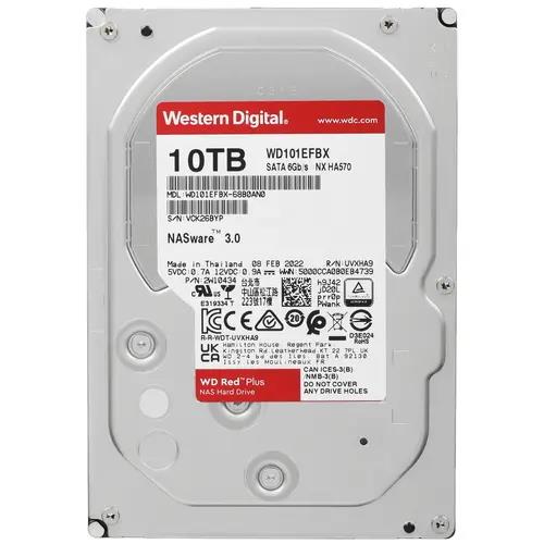 Изображение Жесткий диск 3.5" 10000 ГБ Western Digital Red Plus, 7200 rpm, 256 МБ