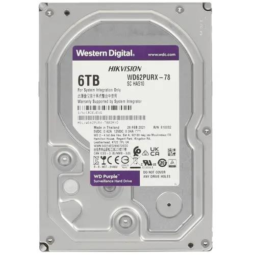 Изображение Жесткий диск 3.5" 6000 ГБ Western Digital WD62PURX, 5400 rpm, 64 МБ