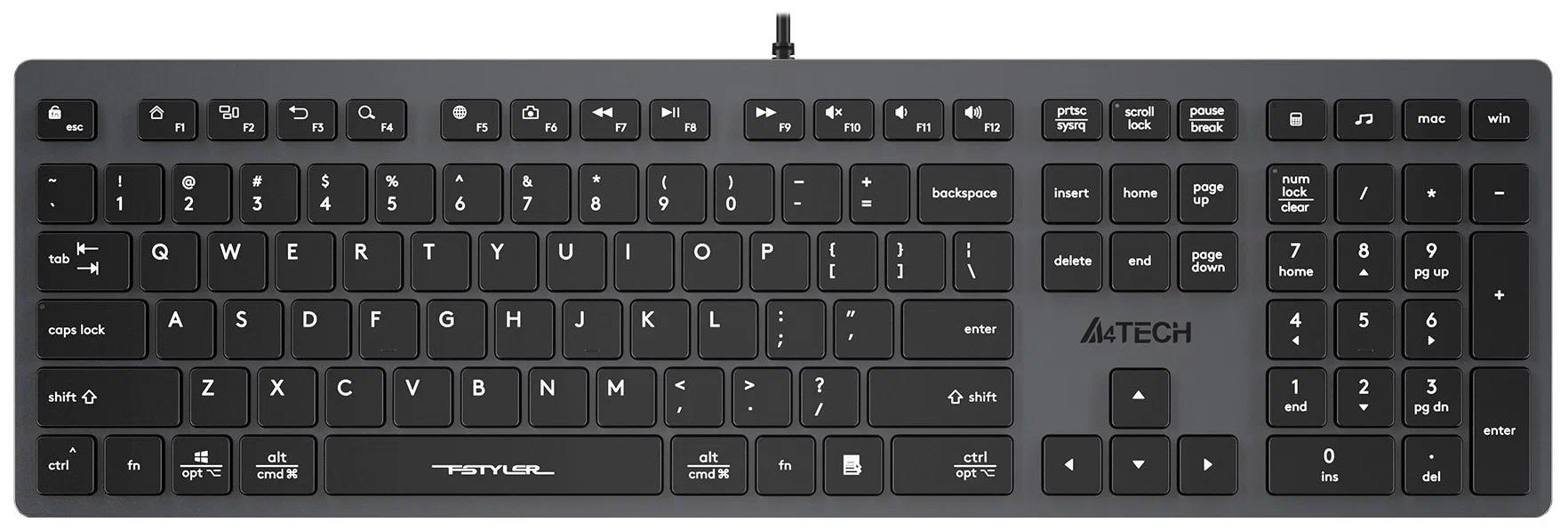Изображение Клавиатура A4Tech Fstyler FX50 (USB), (серый)
