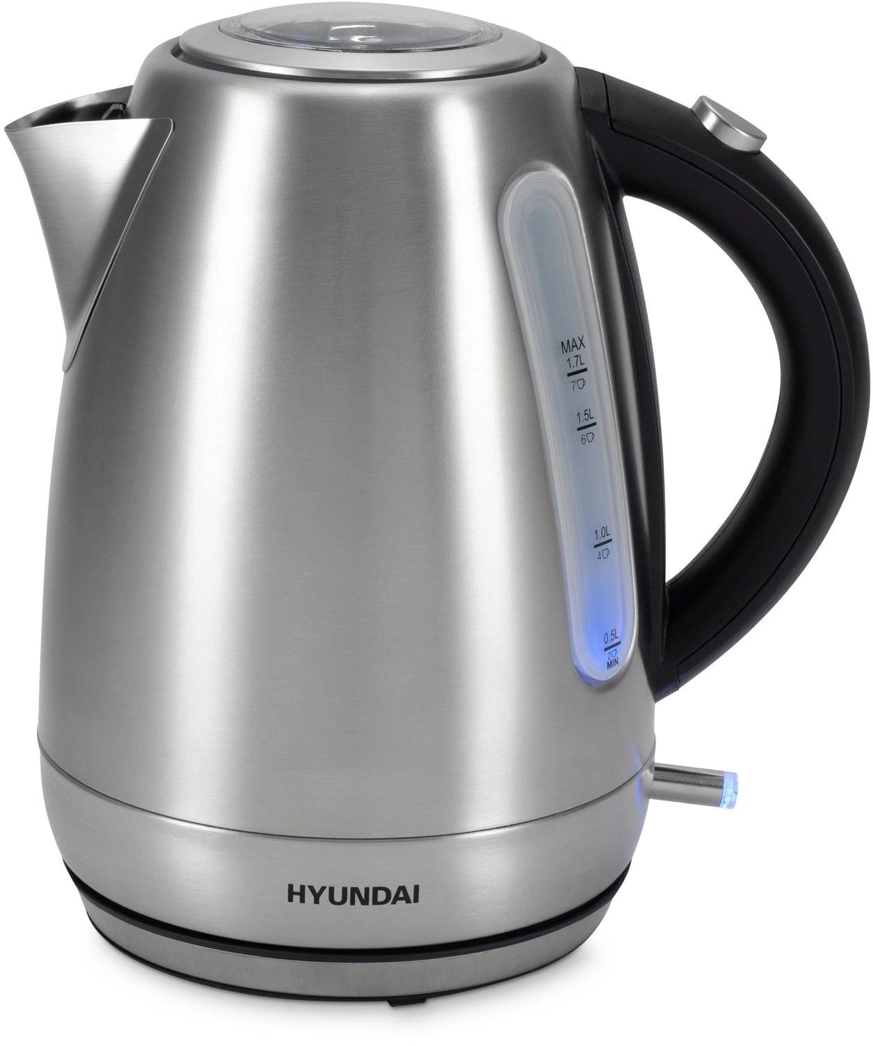 Изображение Электрический чайник Hyundai HYK-S9409 (2200 Вт/1,7 л /нержавеющая сталь/сталь)