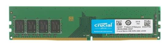 Изображение Оперативная память 4 GB DDR4 Crucial Basics (21300 МБ/с, 2666 МГц, CL19)
