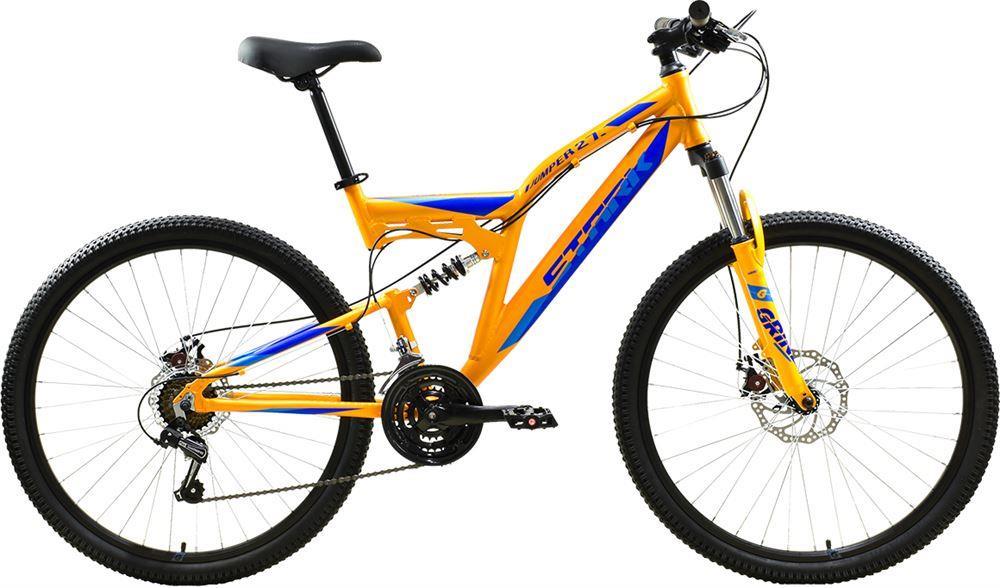 Изображение Велосипед STARK Jumper FS 27.1 D (оранжевый, синий, голубой/27.5 "/16.0 ")-2024 года HQ-0014273