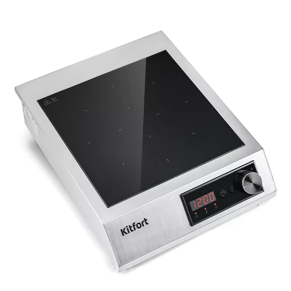 Изображение Плита настольная Kitfort КТ-142 (электрическая, стеклокерамика, серебристый)