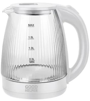Изображение Электрический чайник Goodhelper KG-20B20 (1500 Вт/2 л /стекло, пластик/прозрачный, белый)