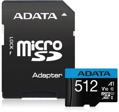 Изображение Карта памяти ADATA MicroSDXC Premier Pro Class 10 512 Гб адаптер на SD AUSDX512GUICL10A1-RA1