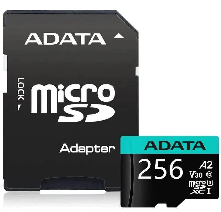 Изображение Карта памяти ADATA MicroSDXC Premier Pro Class 10 256 Гб адаптер на SD AUSDX256GUI3V30SA2-RA1