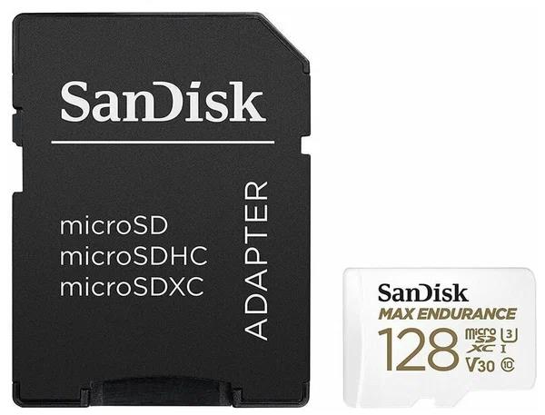 Изображение Карта памяти SanDisk MicroSDXC Max Endurance Class 10 128 Гб адаптер на SD SDSQQVR-128G-GN6IA