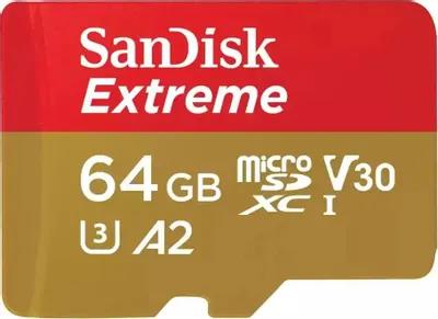 Изображение Карта памяти SanDisk MicroSDXC Extreme Class 10 64 Гб  SDSQXAH-064G-GN6MN