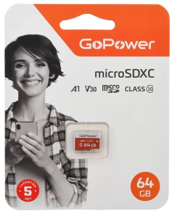 Изображение Карта памяти GoPower MicroSDXC Class 10 64 Гб  00-00025681