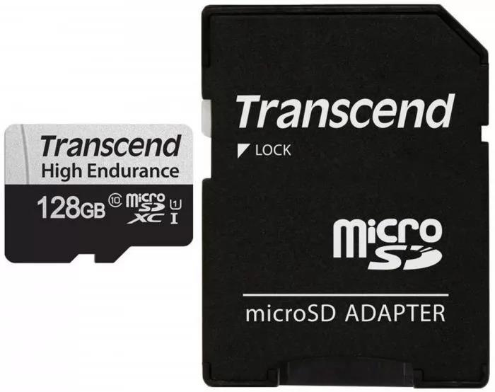 Изображение Карта памяти Transcend MicroSDXC High Endurance Class 10 128 Гб адаптер на SD TS128GUSD350V