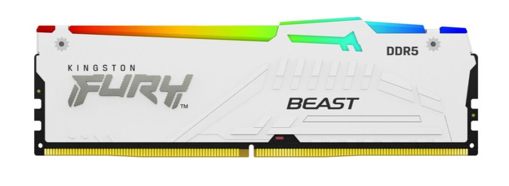 Изображение Оперативная память 16 GB DDR5 Kingston Fury Beast White RGB (48000 Мб/с, 6000 МГц, CL40)