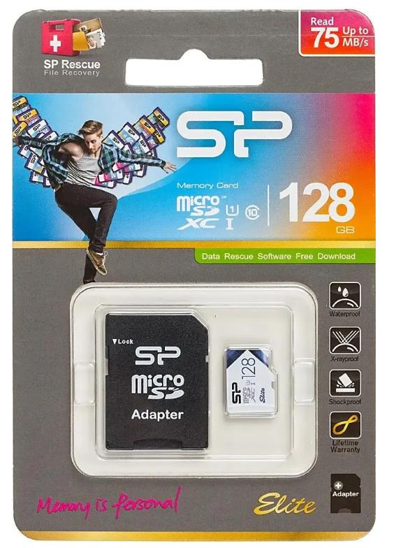 Изображение Карта памяти Silicon Power MicroSDXC Class 10 128 Гб адаптер на SD SP128GBSTXBU1V21SP