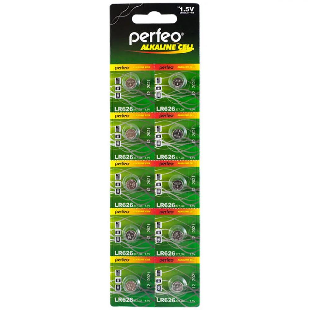 Изображение Батарейка Perfeo AG4 LR626/10BL Alkaline Cell (10 шт) (LR66 (LR626,AG4,G4) 1,5 В  щелочная (алкалиновая))