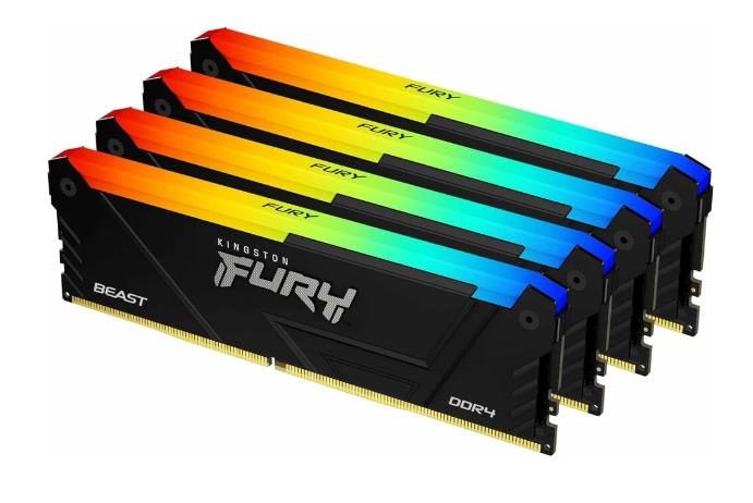 Изображение Оперативная память 4x32 GB DDR4 Kingston Fury Beast Black RGB (21300 МБ/с, 2666 МГц, CL16)