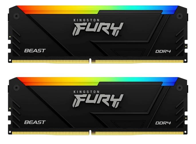 Изображение Оперативная память 2x32 GB DDR4 Kingston Fury Beast RGB (28800 МБ/с, 3600 МГц, CL18)