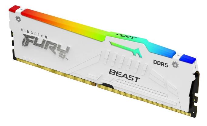 Изображение Оперативная память 16 GB DDR5 Kingston Fury Beast White RGB (41600 Мб/с, 5200 МГц, CL40)